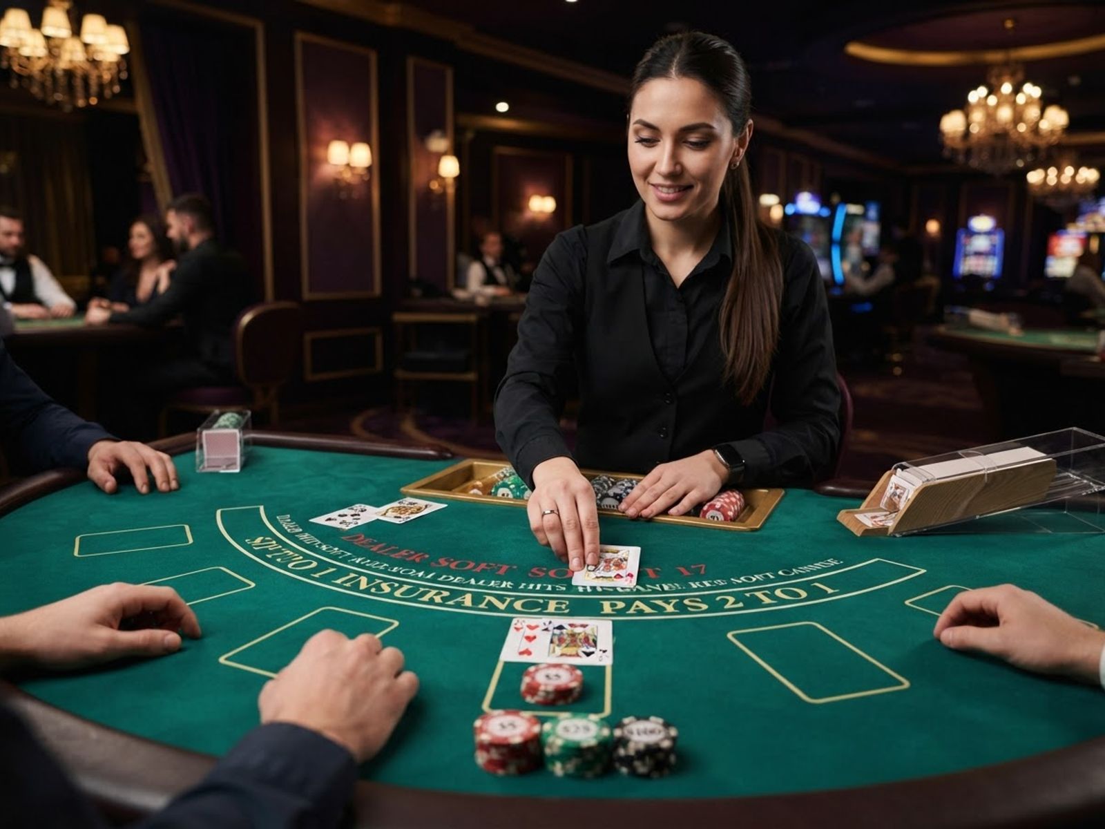 Live blackjack tafel met croupier bij Casino777