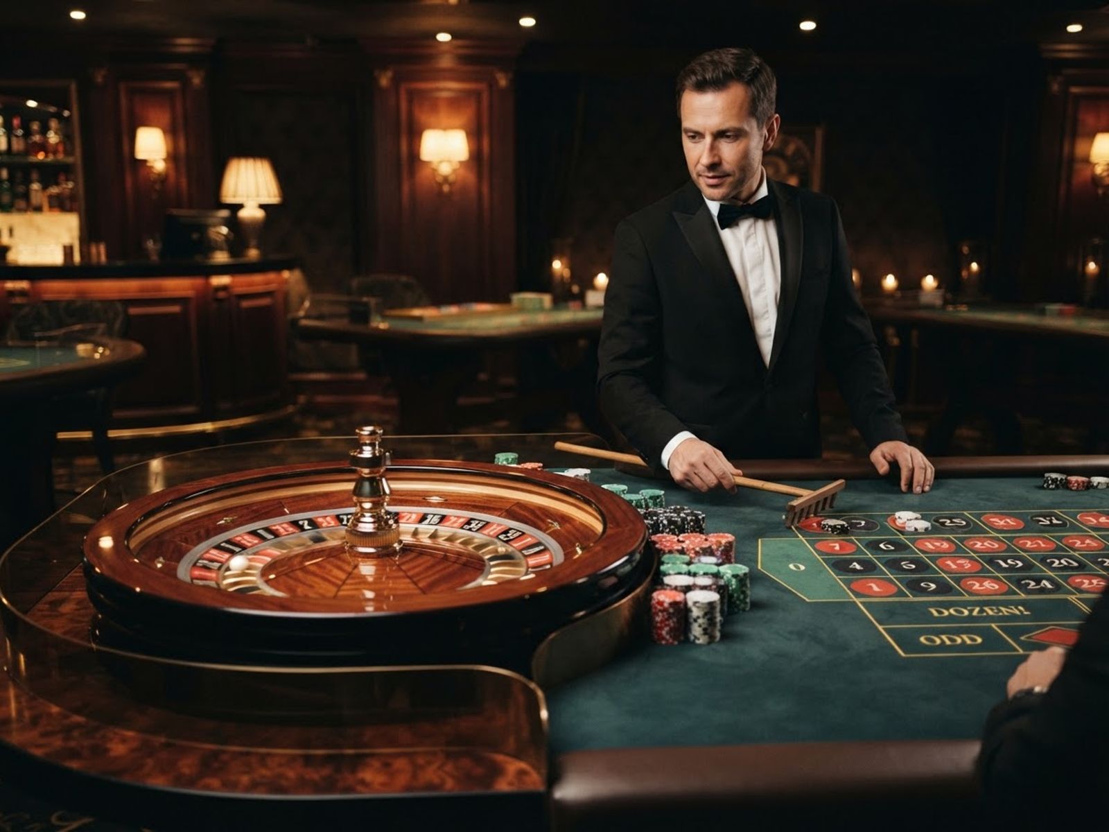 Live roulette tafel met draaiend wiel bij Casino777